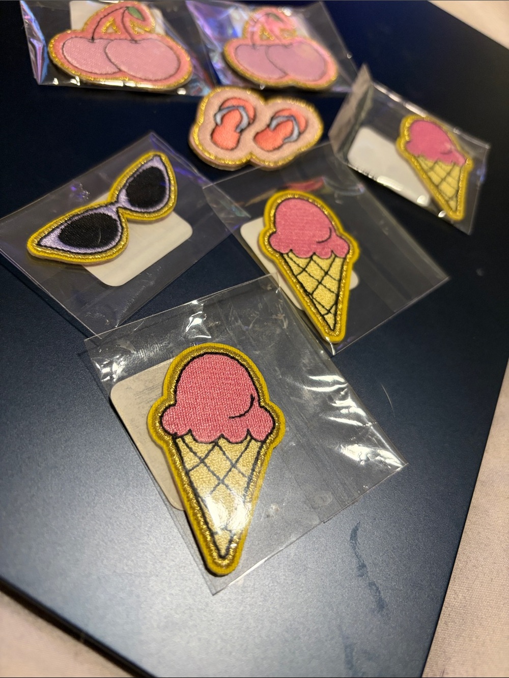 Stoney Clover Lane Pink Ice Cream Cone Sticker Patch NWT